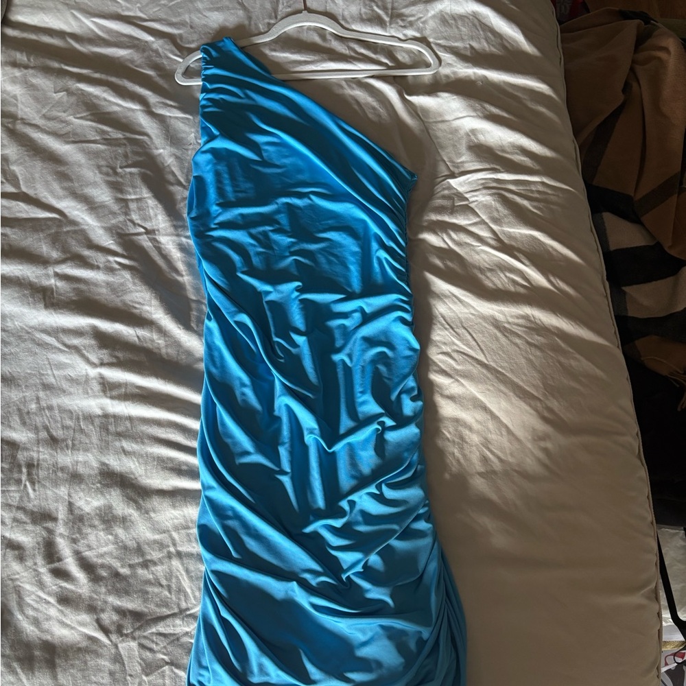 Vibrant Blue One-Shoulder Dress
